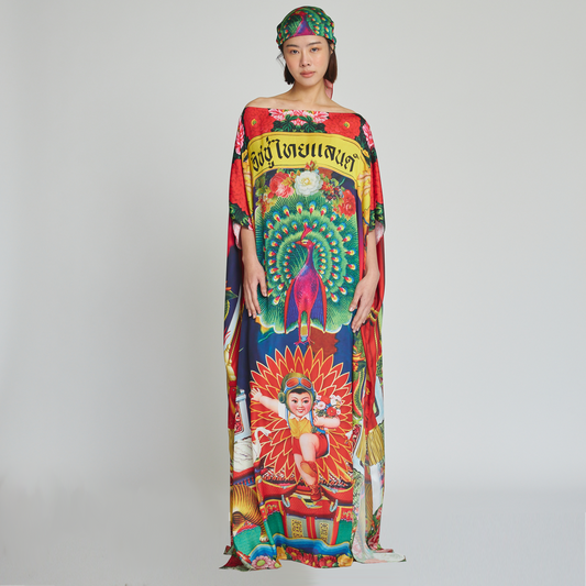 Chinese New Year Peacock Mumu Dress