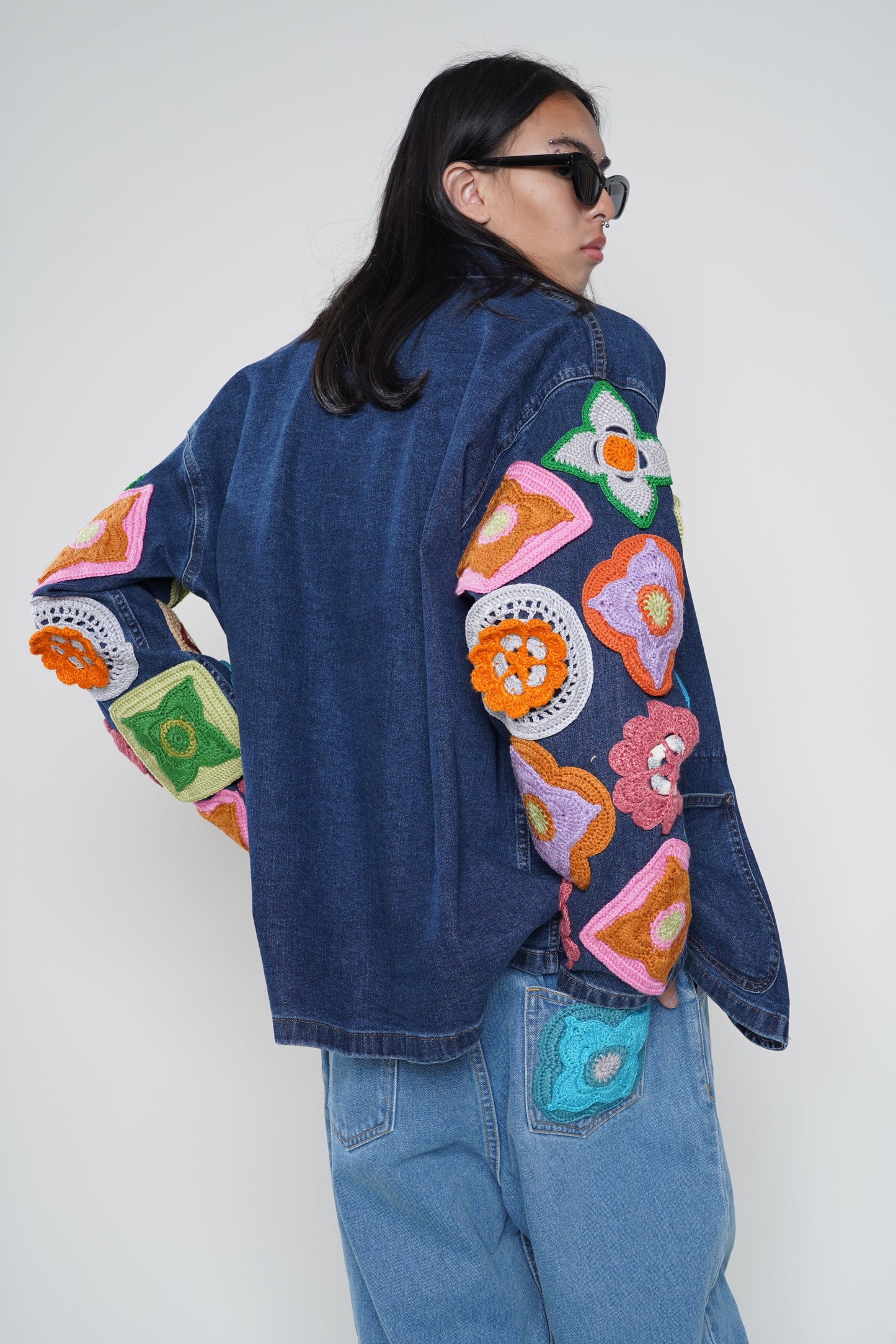 ISSUE AW23 Denim Jacket with hand crochet