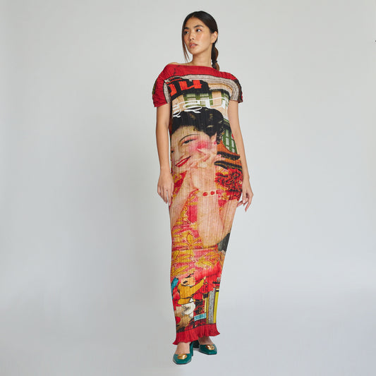 Chinese New Year Mumu Pleated Dress